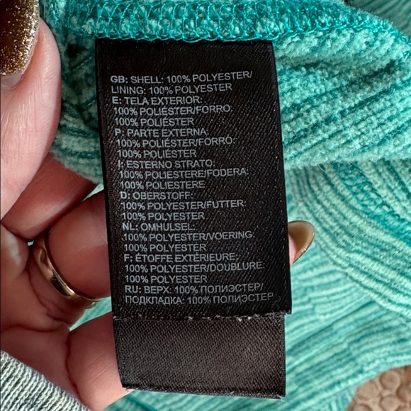 North Face Striped Hoodie Mezzaluna Zippered Jacket Size small Green EUC - Picture 9 of 9